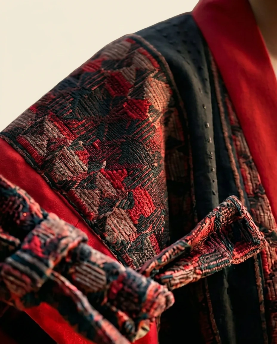 Ensemble kimono rouge et noir de la collection Sovereign Heritage